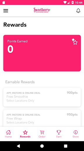Screenshot of Sweetberry Bowls Rewards