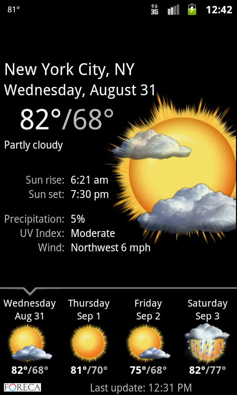 Android application Palmary Weather screenshort