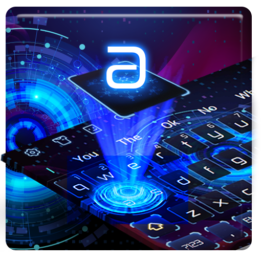 Violet Neon Hologram Keyboard