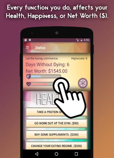 Android application Loser Simulator screenshort