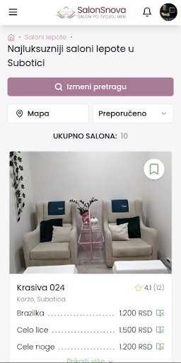 Salon Snova Screen 2