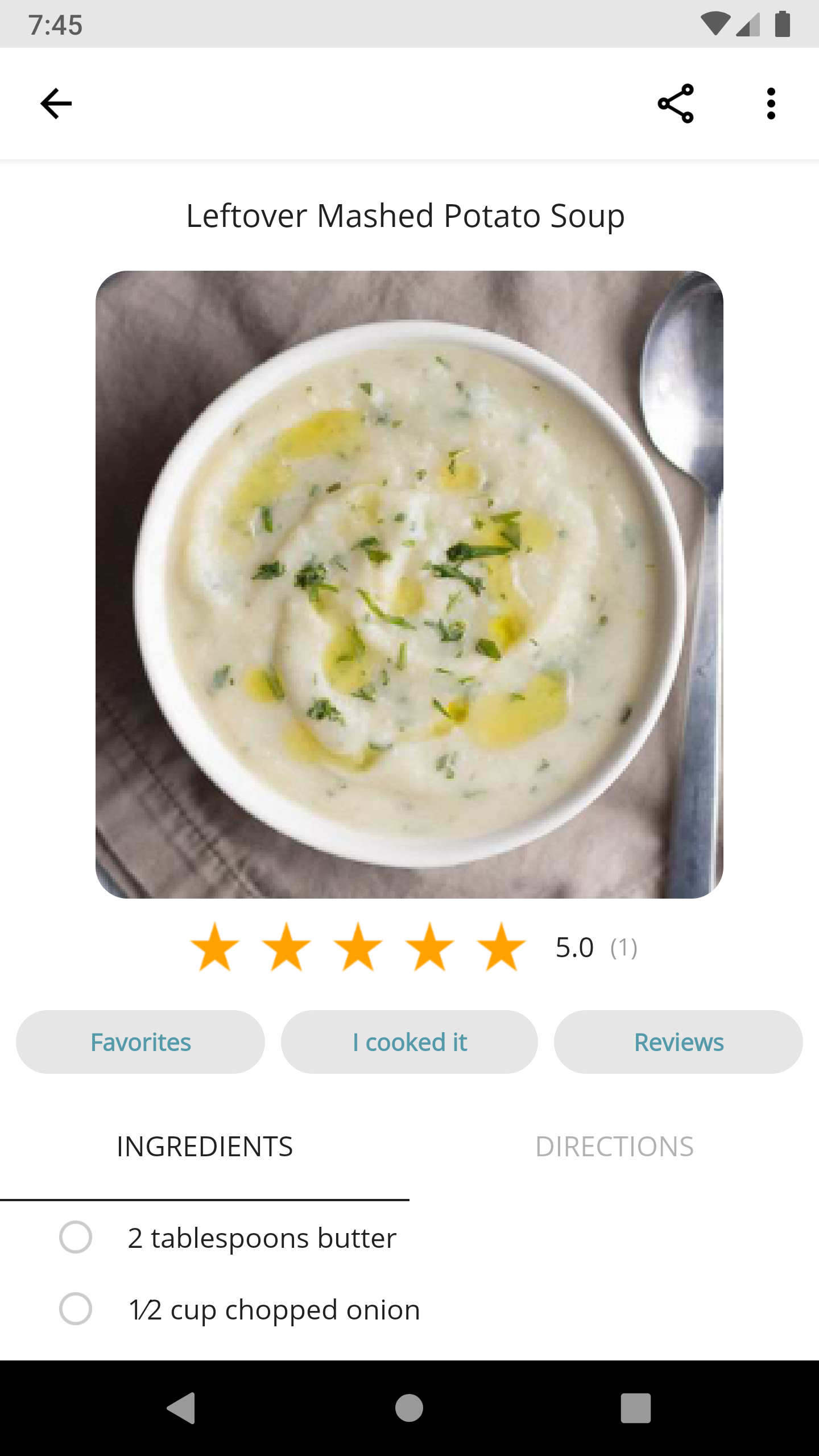Android application Potato Recipes screenshort