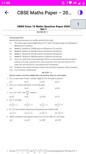 12 Maths NCERT Solutions, Book Screen 3