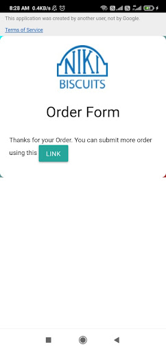 Android application Niki Biscuit Order App screenshort