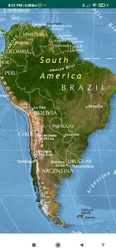 Physical World Map Screen 2