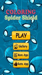 Coloring Spider Hero Shield