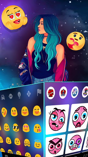 Stylish Girl Keyboard Backgrou Screen 3