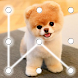 子犬のパターンのロック画面 - Androidアプリ