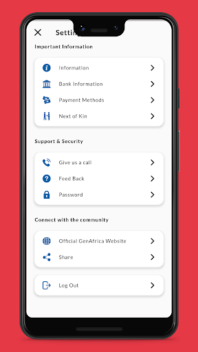 Android application GenAfrica screenshort