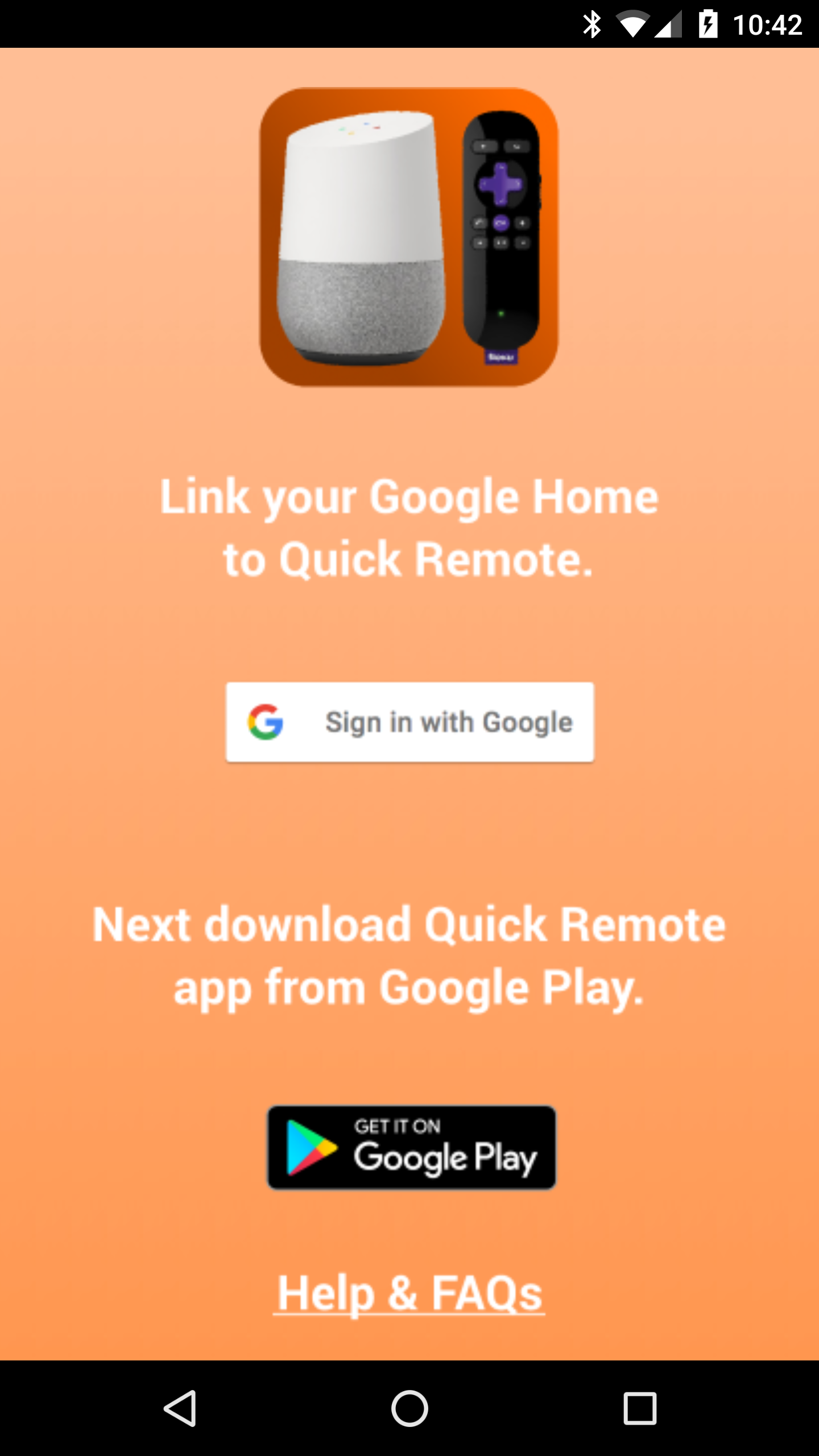 Android application Quick Remote for Google Home/Assistant & Roku screenshort