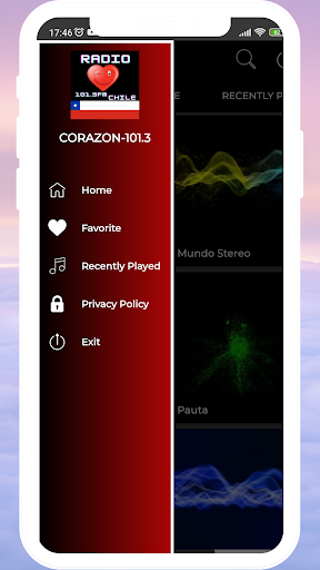 Android application Radio Corazon 101.3 Chile live screenshort