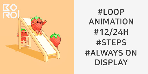 Android application Slide Strawberry Watch face screenshort
