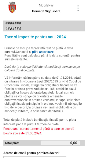 Android application MobilePay Sighișoara screenshort