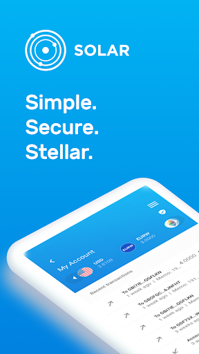 Android application Solar - Stellar lumens wallet screenshort