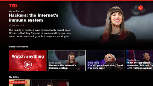 Android application TED TV screenshort