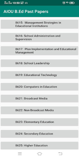AIOU B.Ed Past Papers Screen 3