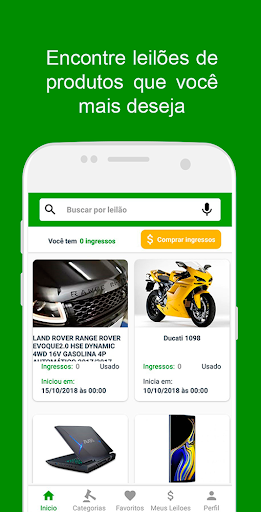 Android application Leilão 24H screenshort
