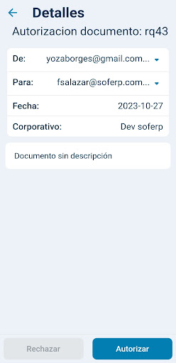 Android application Autorizaciones screenshort
