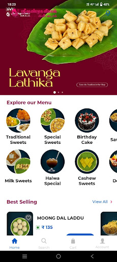 Shanmugavilas Sweets Delivery Screen 2
