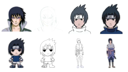 Como desenhar Sasuke Uchiha