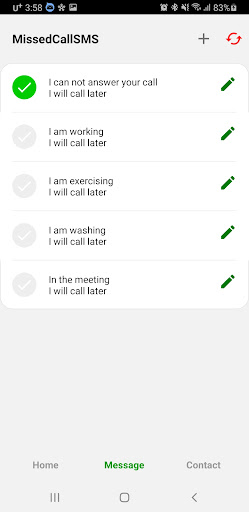 MissedCallSMS Screen 2