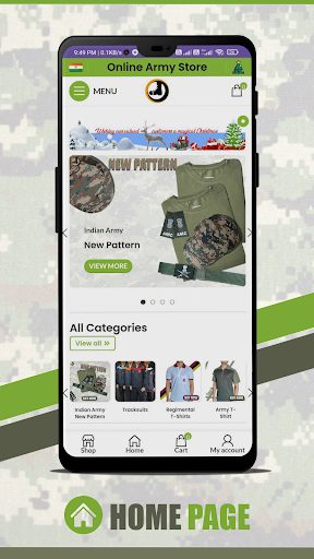 Android application Online Army Store screenshort