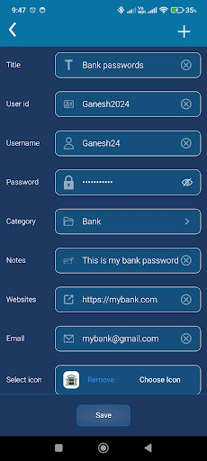 Secure Password Manager ekran görüntüsü