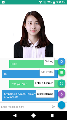 AimeVirtual - Virtual human Screen 2