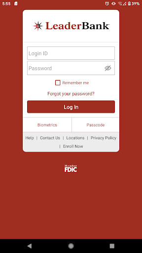 Android application Leader Bank Digital Banking screenshort