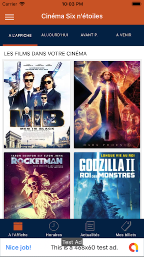 Android application ﻿Cinéma Six n'étoiles screenshort