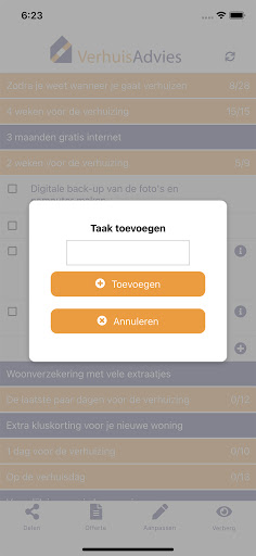 VerhuisAdviesApp met checklist Screen 3