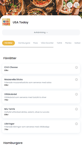 Android application USA Today Partille screenshort