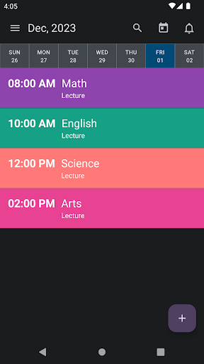 Android application Paper Timetable & Calendar screenshort