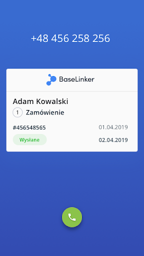 Android application BaseLinker Caller screenshort