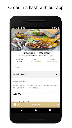 Android application Paros Greek Restaurant screenshort