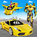 Flying Taxi Helicopter Car Transform Robot Games Apk