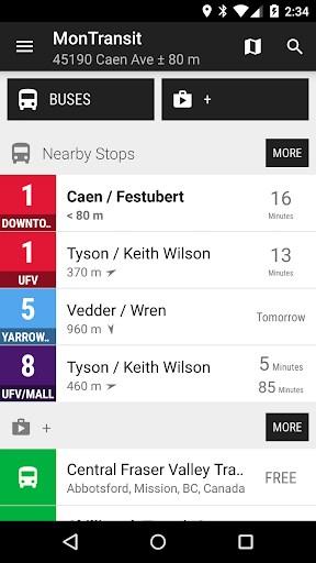 Android application Chilliwack TS Bus - MonTransit screenshort