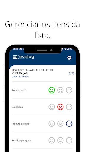 Android application Evolog Dashboard screenshort