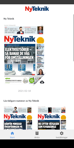 Android application Ny Teknik e-tidning screenshort