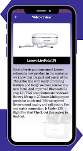 Lenovo LivePods LP1 Guide