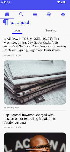 Android application Paragraph News screenshort