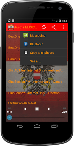 Austria music radio online Screen 3