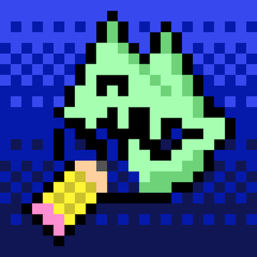 Simple Pixel Art Drawing 8-bit logo