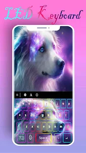 Retriever Dog Neon Keyboard