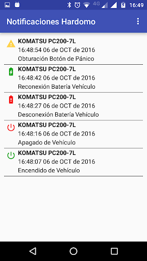 Android application Notificaciones Hardomo screenshort
