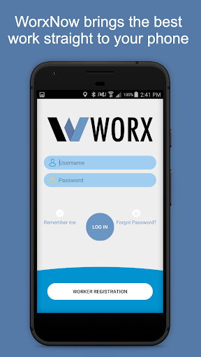 Android application Worx screenshort