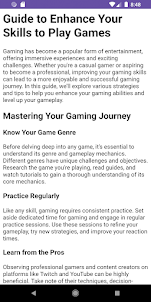 Guide For Playing Game Better