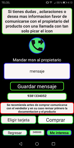 Android application coyote compra screenshort