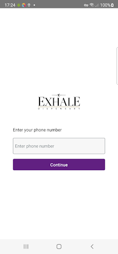 Android application Exhale Brands screenshort