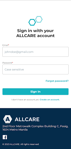 ALLCARE MyBenefits App Screen 2